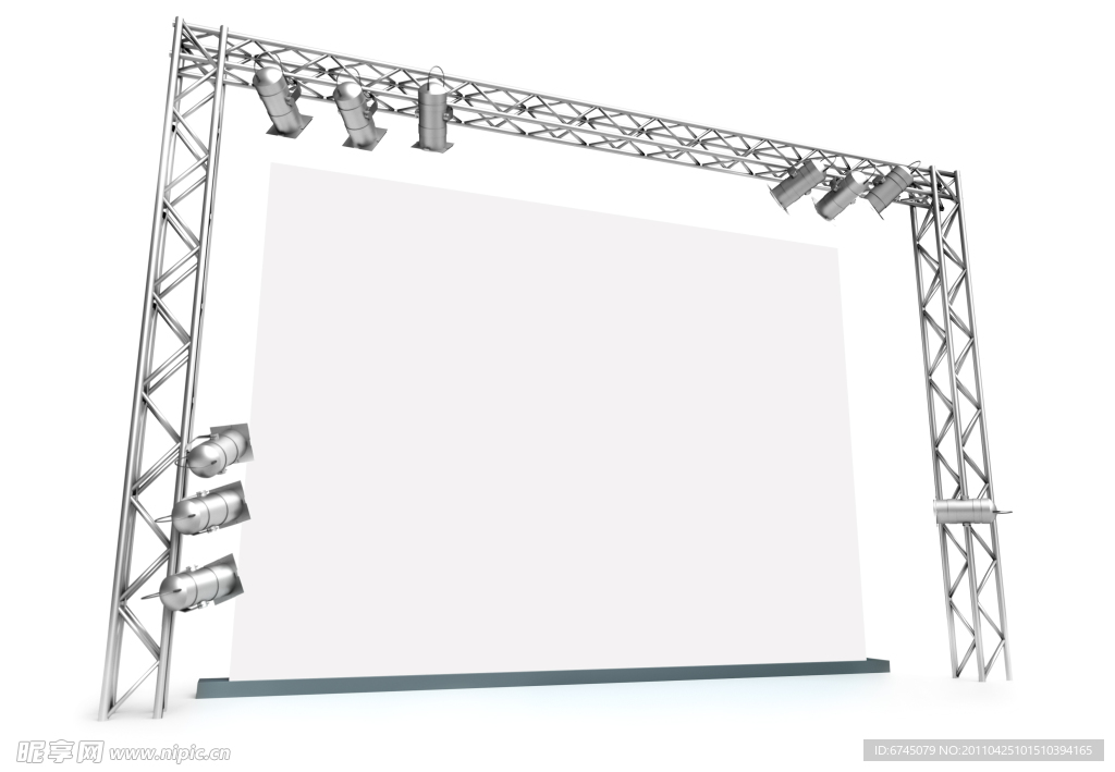 展台展厅展架 3D 效果图 舞台