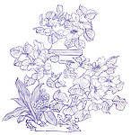 稀有玉雕花鸟图稿