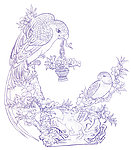 稀有玉雕花鸟图稿