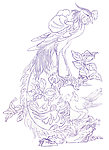 稀有玉雕花鸟图稿