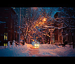 纽约 雪夜 街景