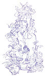 稀有玉雕花鸟图稿