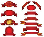 红色丝带矢量素材