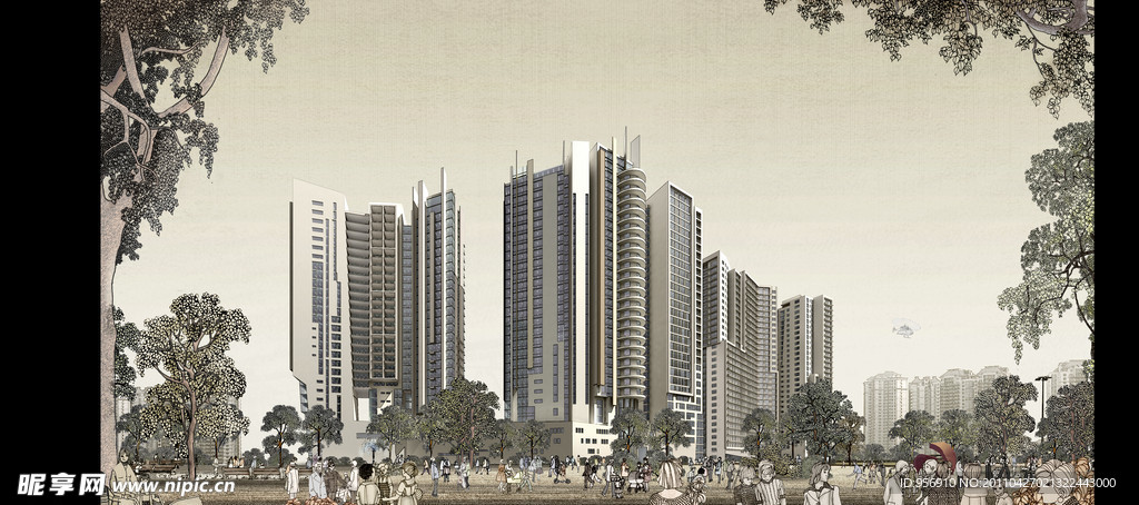 高层建筑效果图