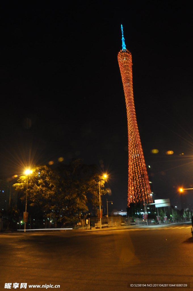 广州塔 橙色 LED