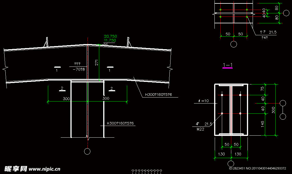 钢结构中梁柱节点详图