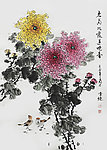 邱德镜 菊花 鸟