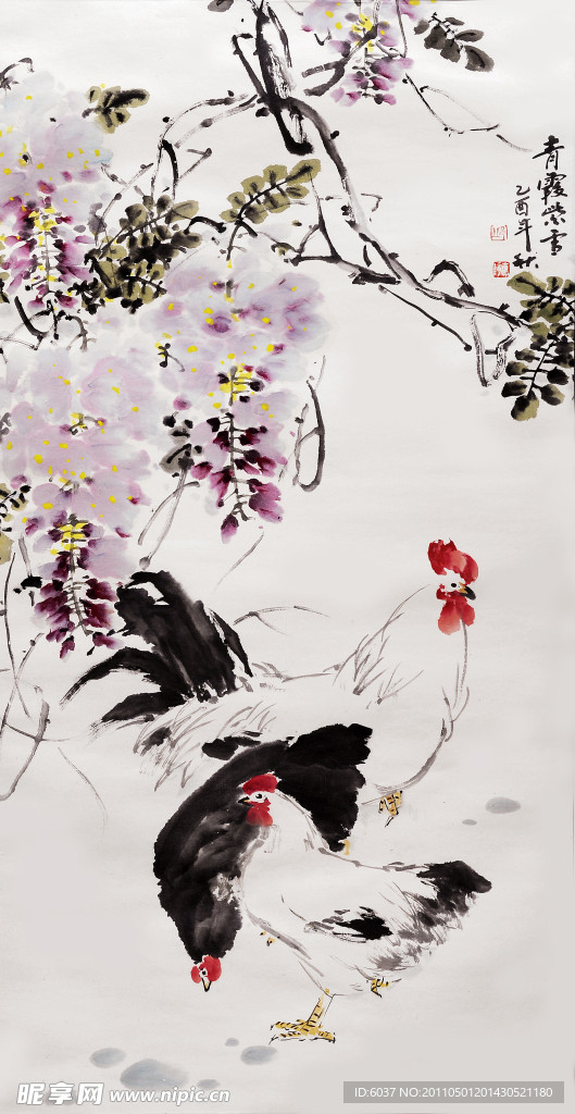 邱德镜 紫藤公鸡