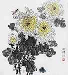 邱德镜 菊花蚂蚱图