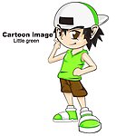 绿色卡通男生
