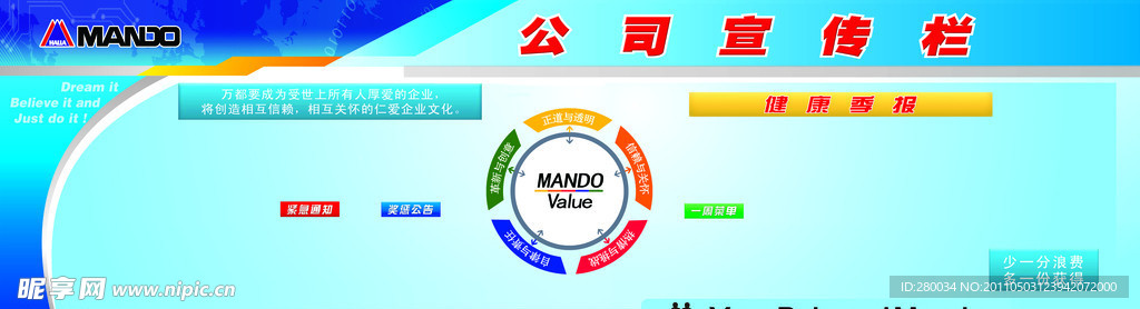 万都公司宣传栏