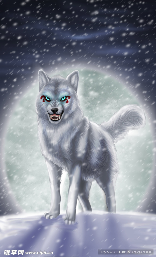 雪地上的狼