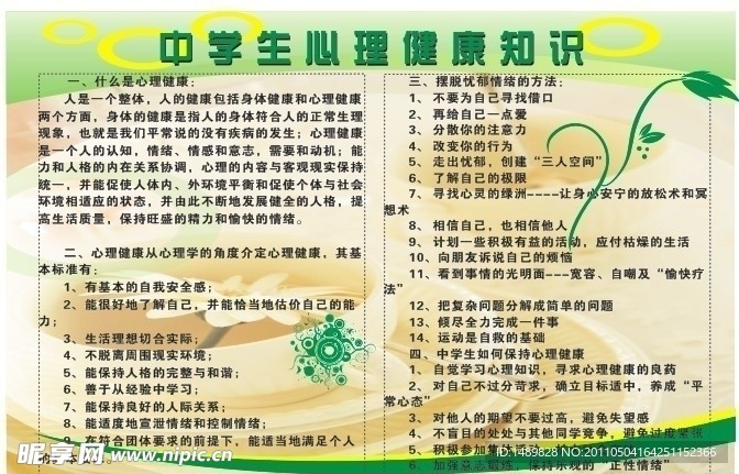 中学生心理健康知识