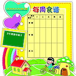 幼儿园卡通食谱展板