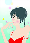 矢量插画美女