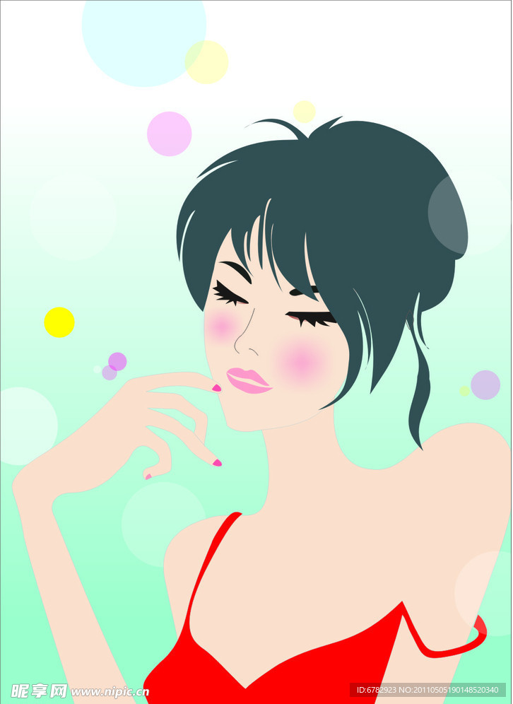 矢量插画美女