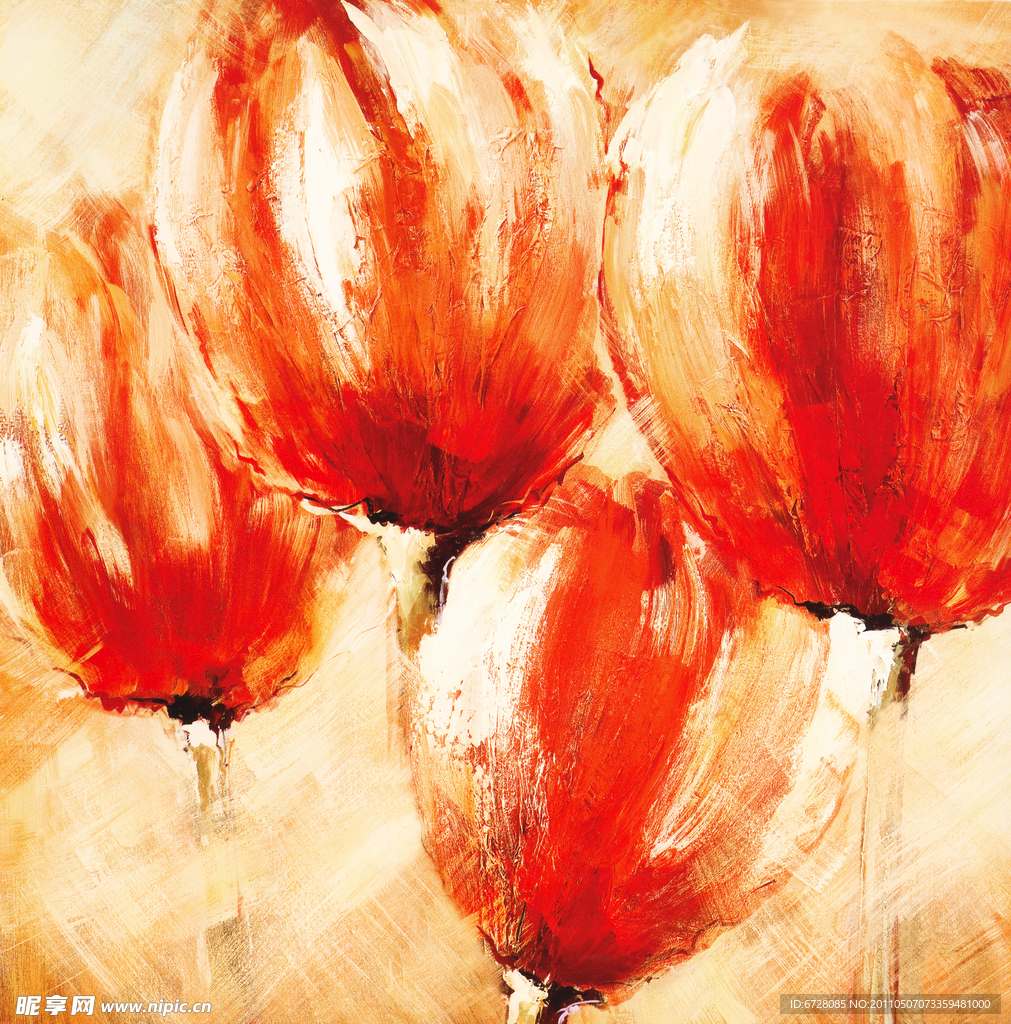 油画抽象花卉