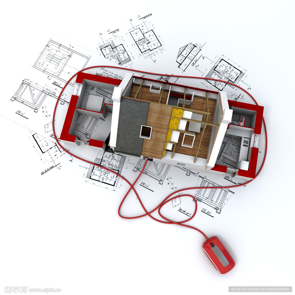 3d建筑模型图纸 鼠标