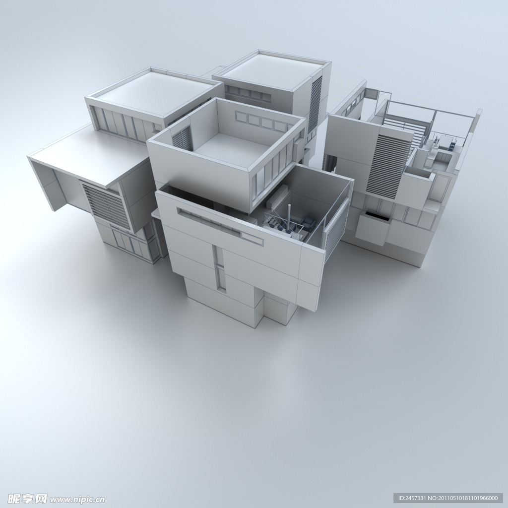 3d建筑模型 别墅洋房