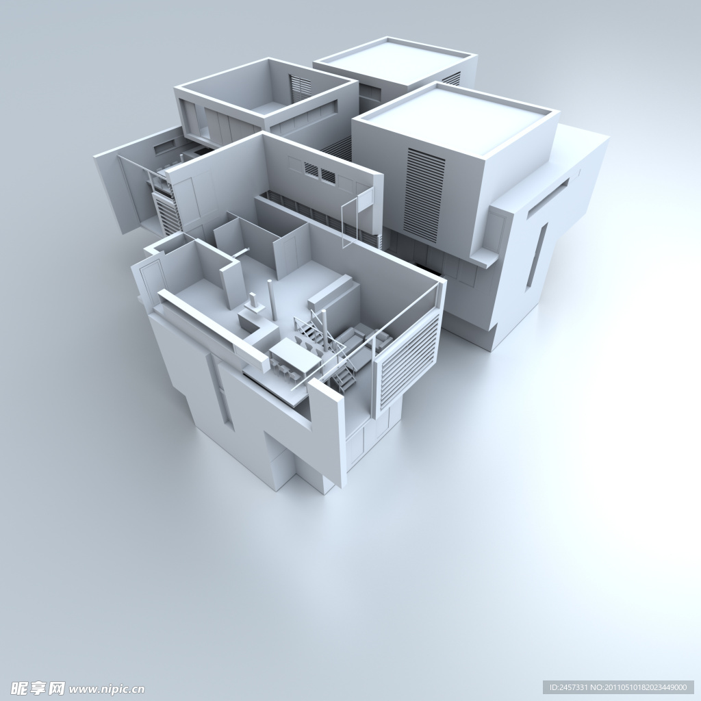 3d建筑模型 别墅洋房