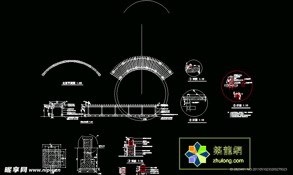 古建筑弧形花架