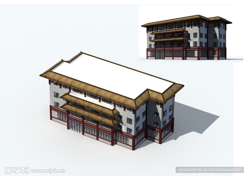 中式建筑max map