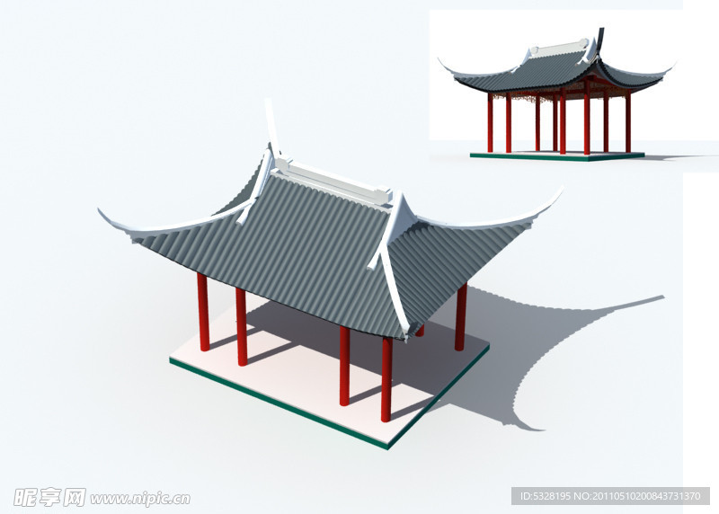 中式建筑max map