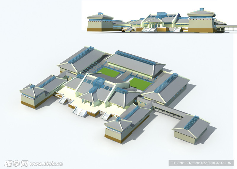 中式建筑max map