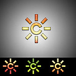 太阳 C字形 水晶logo