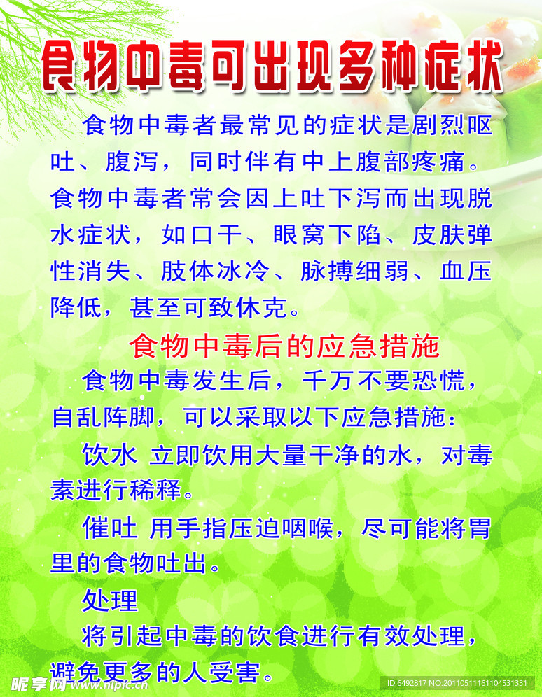 食物中毒症状