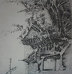 大理巍山道观群速写作品