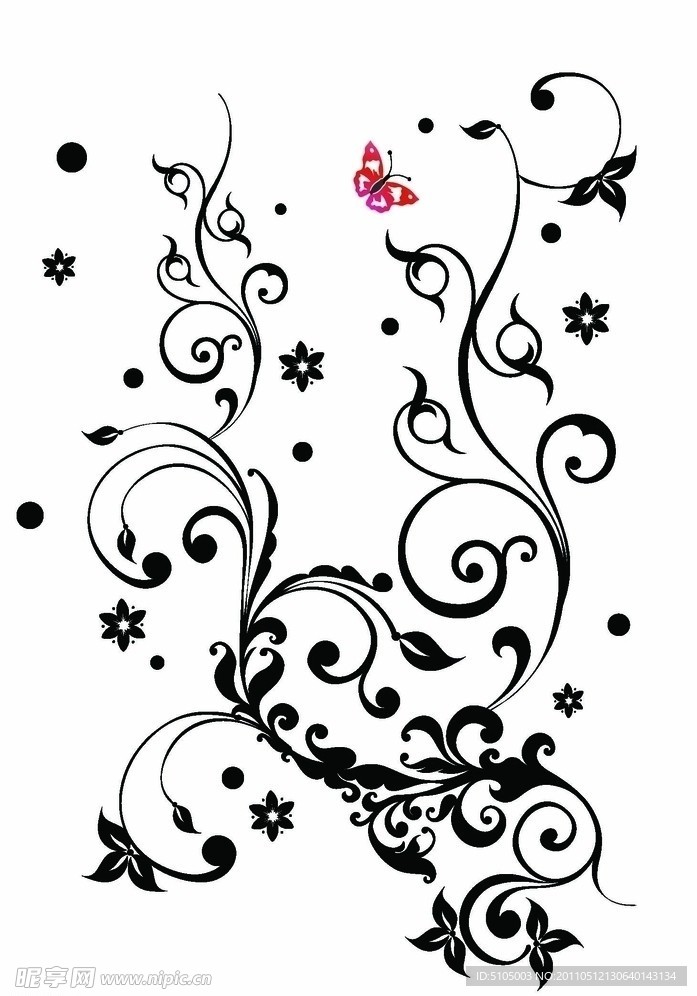 矢量线性花纹