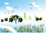 天空草地