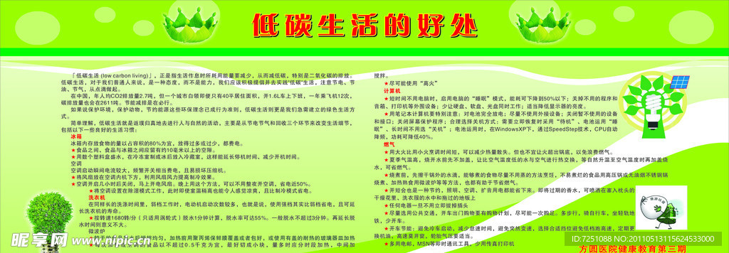 低碳健康教育宣传栏