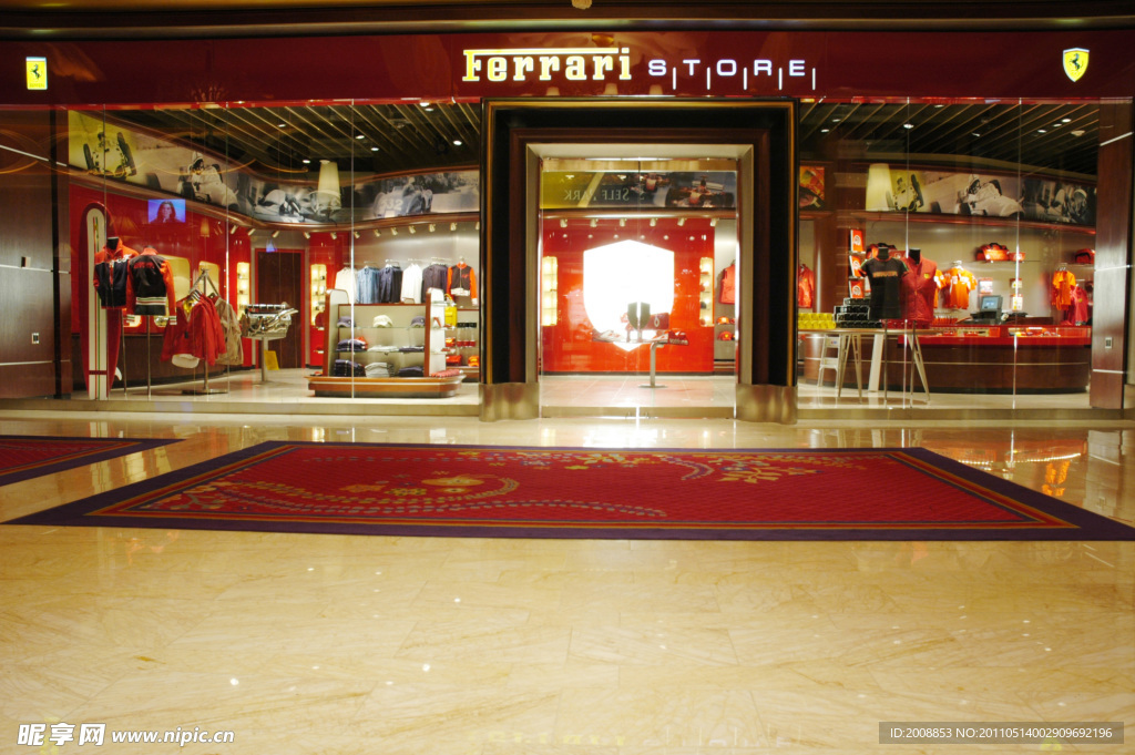 洒店内 豪华 FERRARI STORE专柜