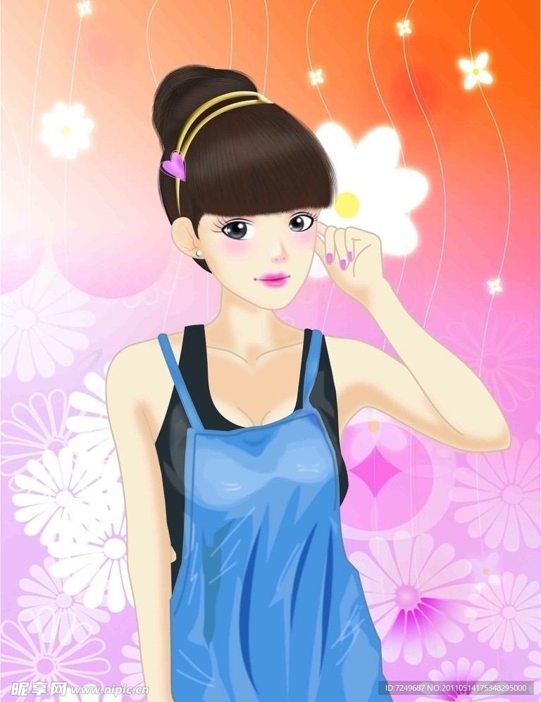 手绘美女
