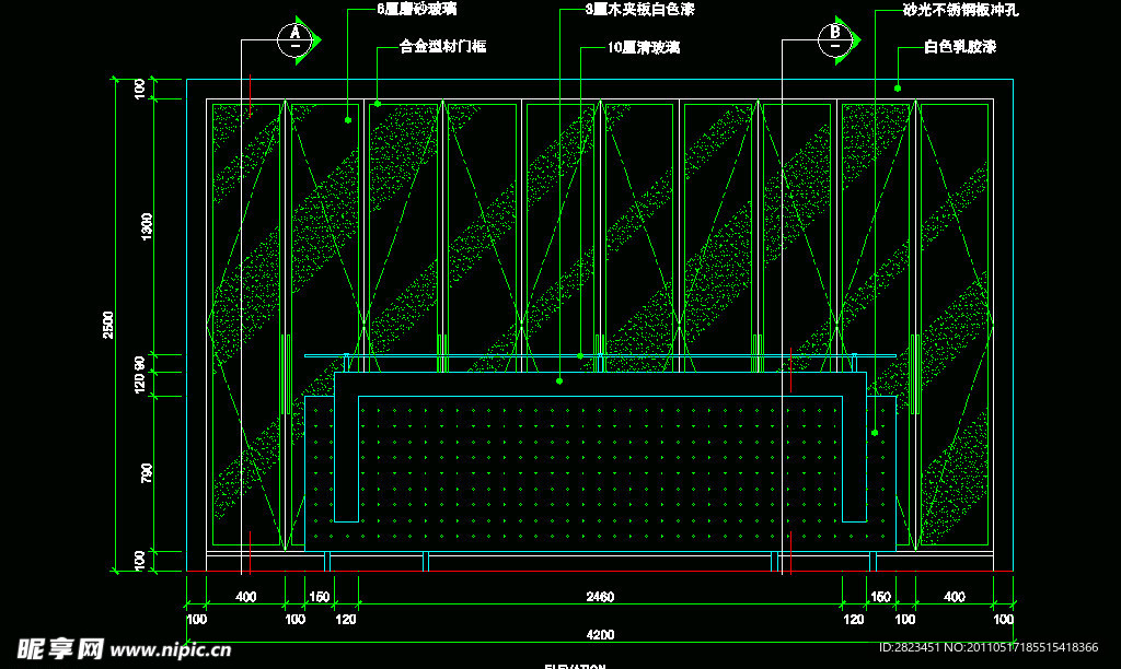 CAD接待台素材