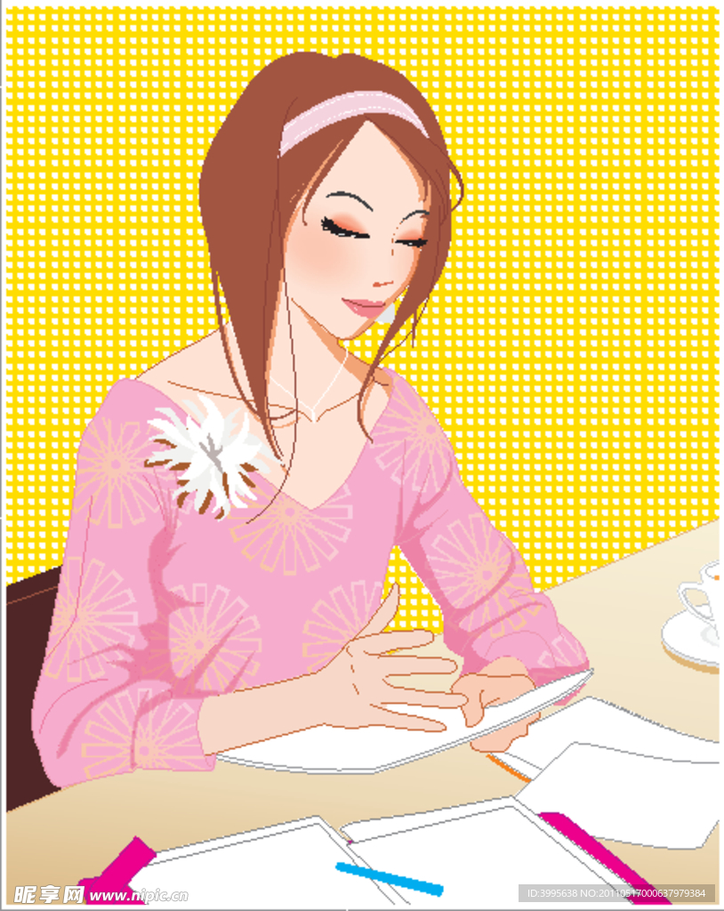 卡通办公女人
