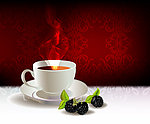 古典花纹 茶水 桑椹