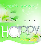 生日贺卡 绿色主题