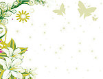 梦幻花纹花朵 时尚花纹 蝴蝶