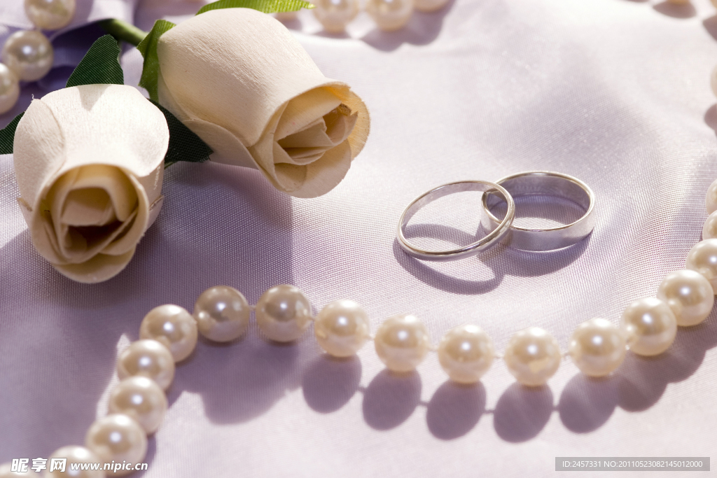 婚纱婚礼玫瑰戒指项链