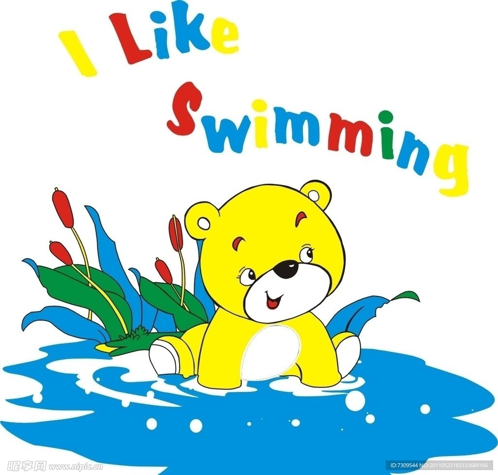 游泳的小熊