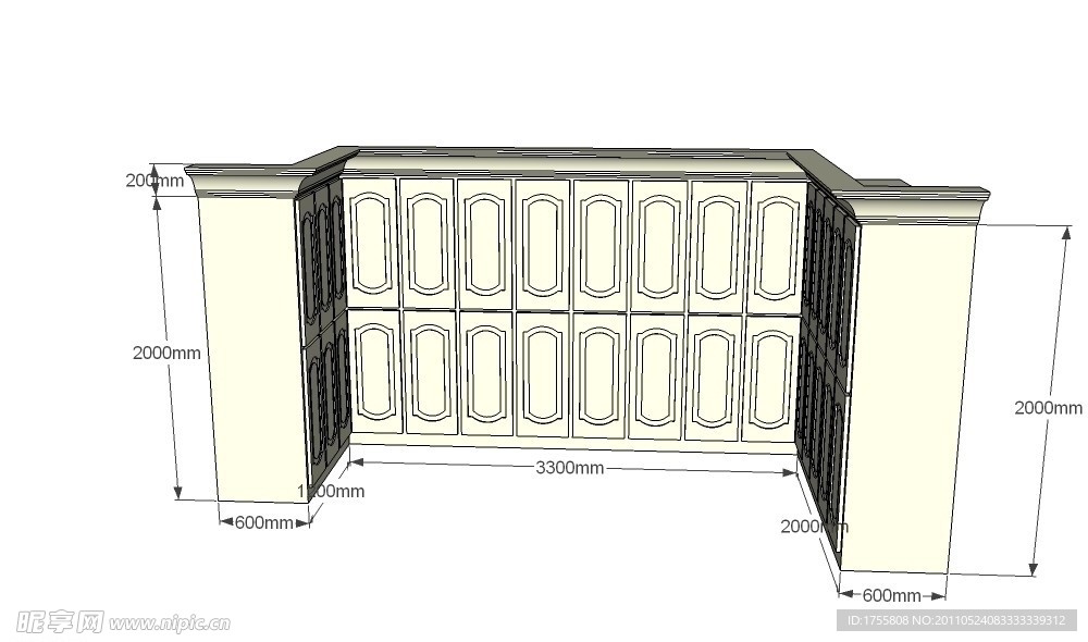 更衣柜skp模型