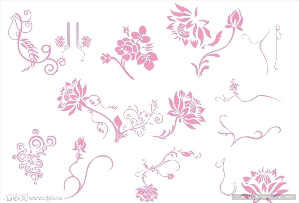 时尚完整的花纹