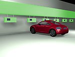 3Dmax 电动汽车和充电器机建模以及场景