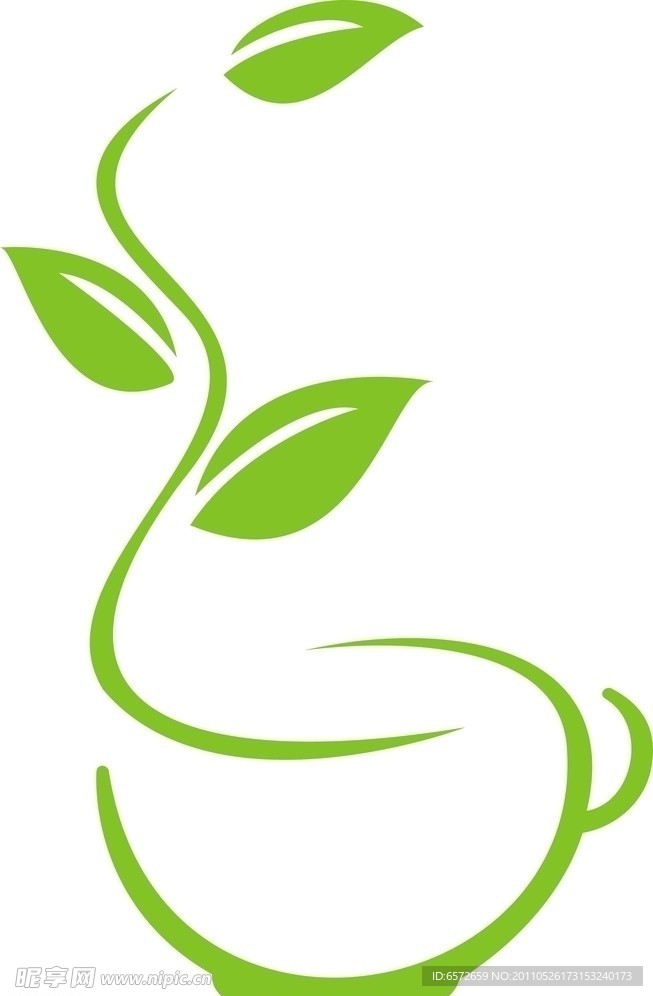 茶杯 矢量 绿茶