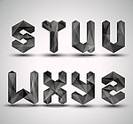 3d金属质感字母矢量