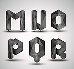 3d金属质感字母矢量