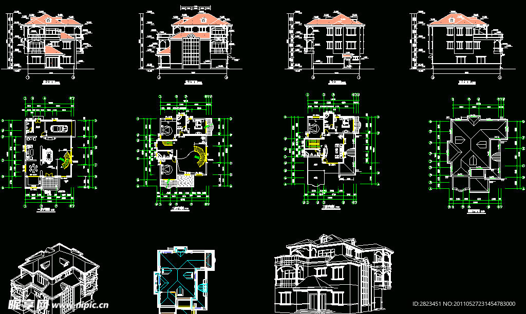 全套别墅图纸